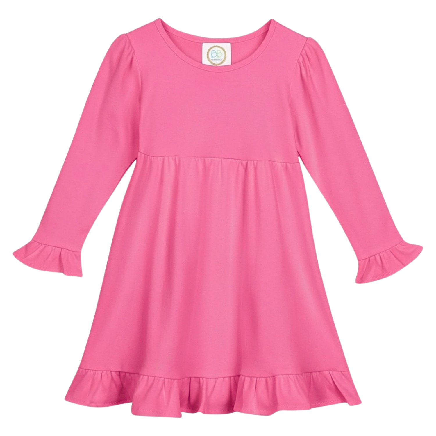 Blank Long Sleeve Empire Waist Ruffle Dress